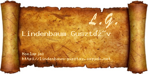 Lindenbaum Gusztáv névjegykártya